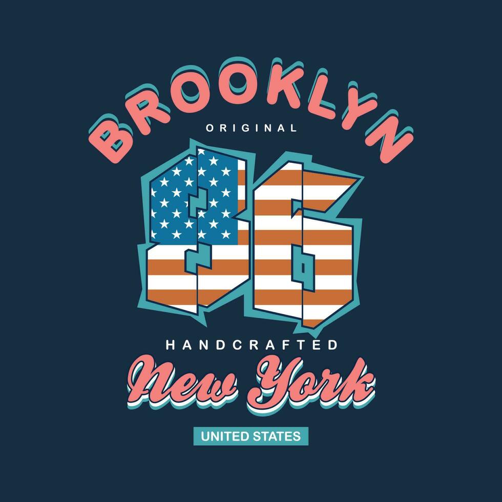 Brooklyn abstrait graphique, typographie vecteur, t chemise conception illustration, bien pour prêt imprimer, et autre utilisation vecteur