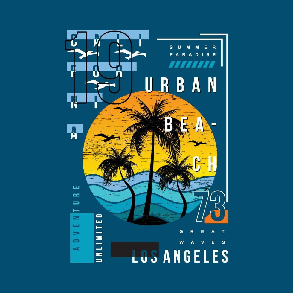 Californie Urbain plage Urbain rue, graphique conception, typographie vecteur illustration, moderne style, pour impression t chemise