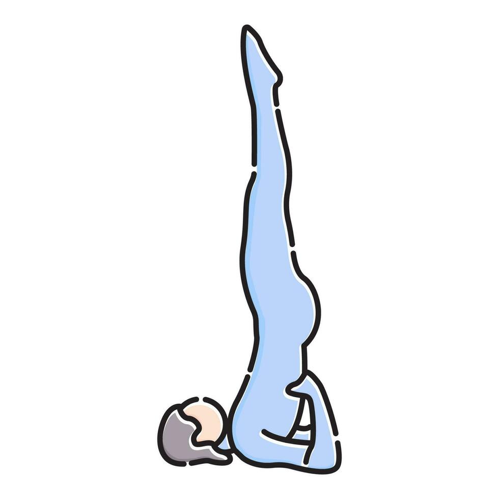 Sarvangasana yoga pose icône, Sarvangasana yoga icône symbole illustration conception. vecteur