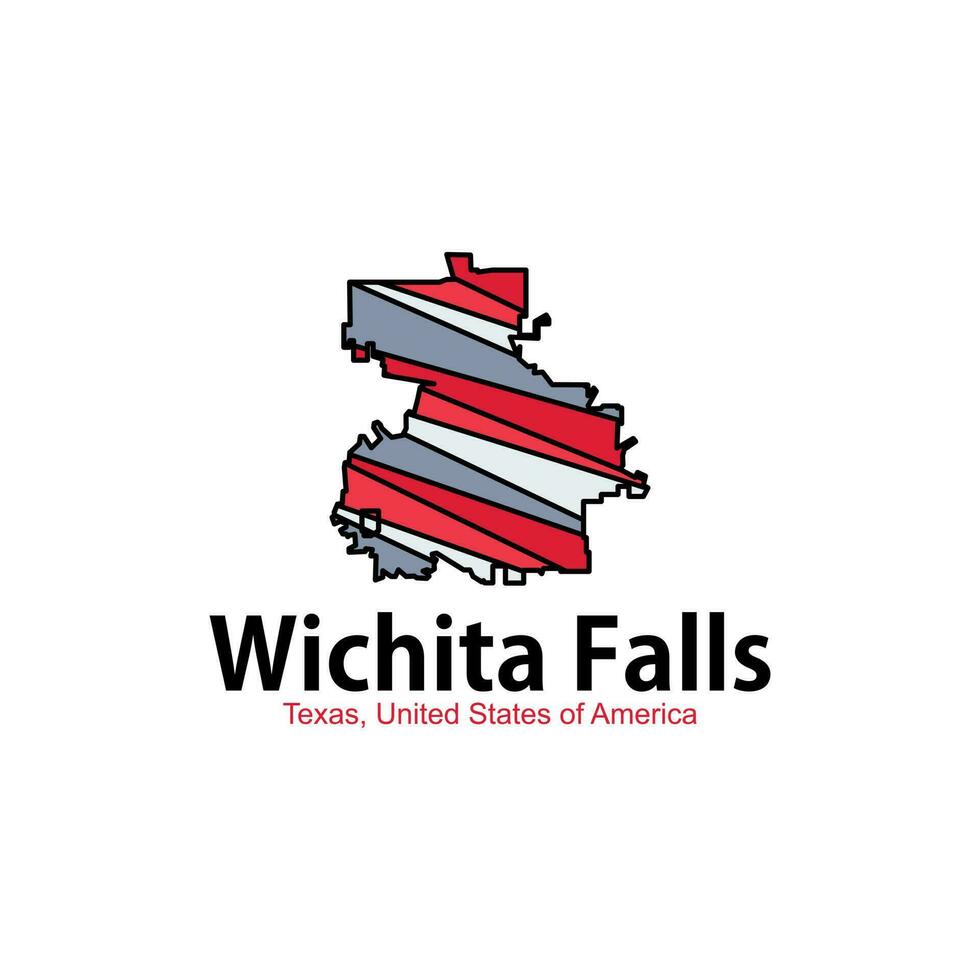 carte de wichita chutes Texas ville américain géométrique logo vecteur