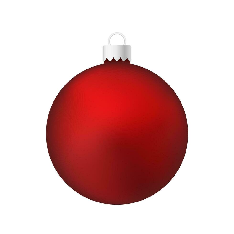 jouet ou boule d'arbre de noël rouge illustration couleur volumétrique et réaliste vecteur