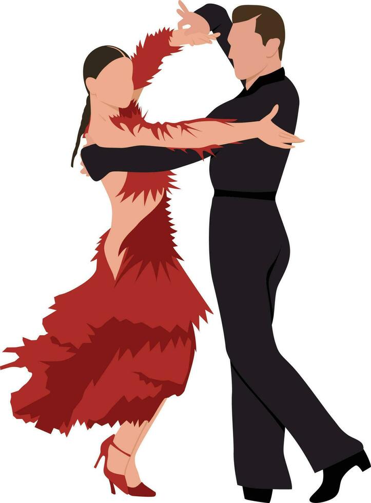 paso double illustration salle de bal dansant couple vecteur image