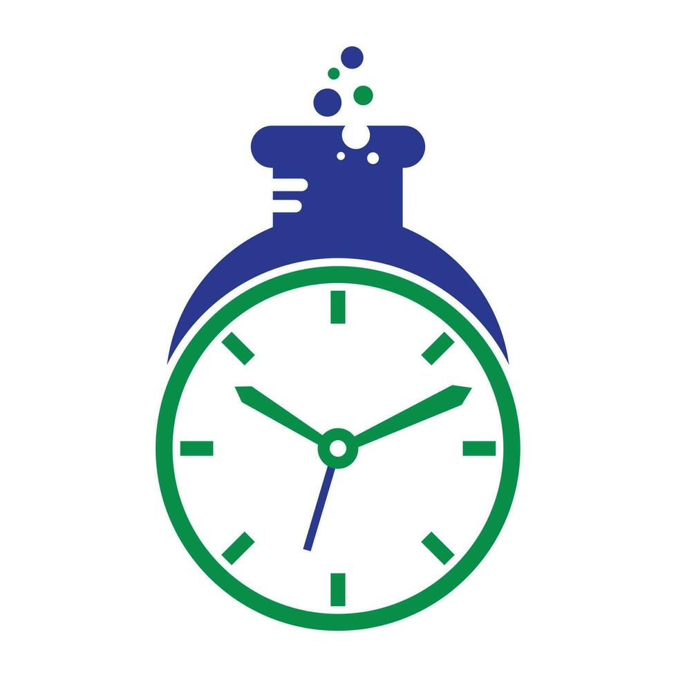 temps laboratoire logo vecteur conception. l'horloge laboratoire logo icône vecteur conception.