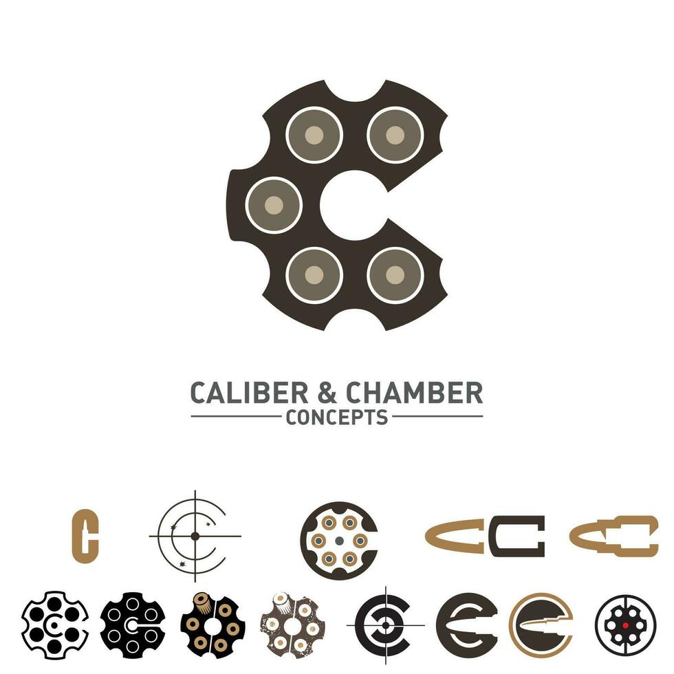 c lettre calibre et chambre concepts symbole ensemble vecteur