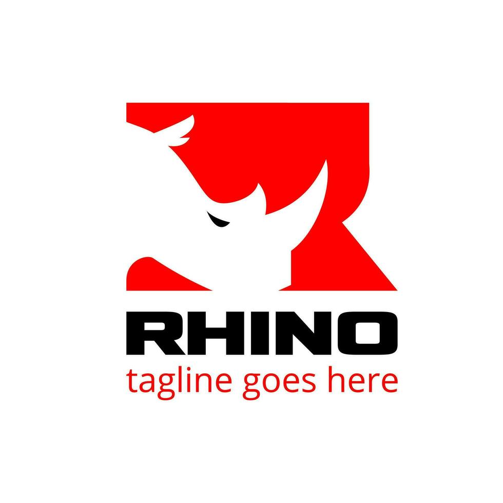 rhinocéros lettre basé initiale r logo symbole vecteur