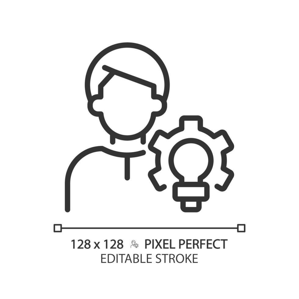 créateur pixel parfait linéaire icône. personnage archétype. aime faire choses. artiste et inventeur. psychanalytique théorie. mince ligne illustration. contour symbole. vecteur contour dessin. modifiable accident vasculaire cérébral