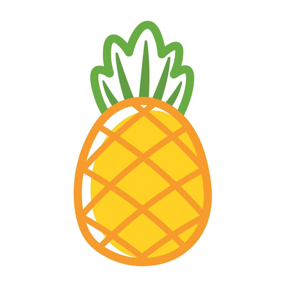 ananas fruit icône mignonne dessin animé vecteur illustration