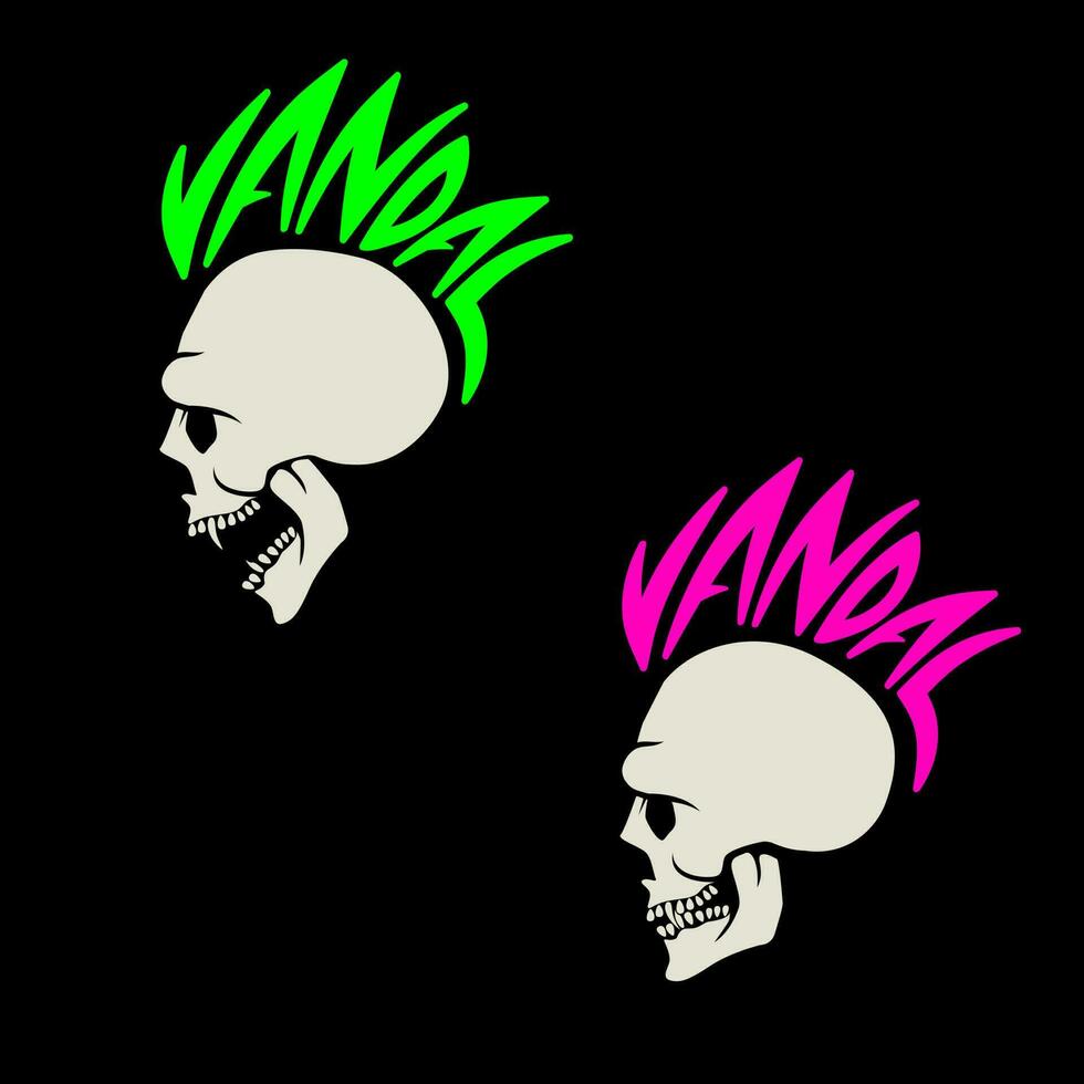 vandale crâne logo symboles vecteur