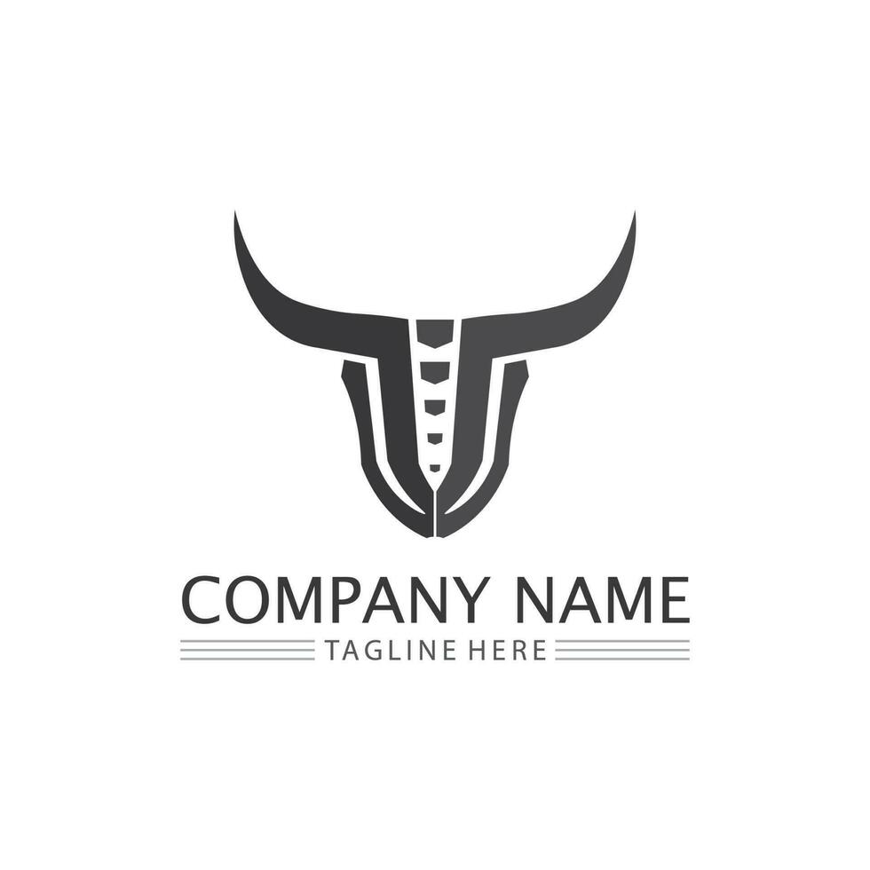 taureau buffle tête vache animal mascotte logo design vecteur pour sport corne buffle animal mammifères tête logo sauvage matador