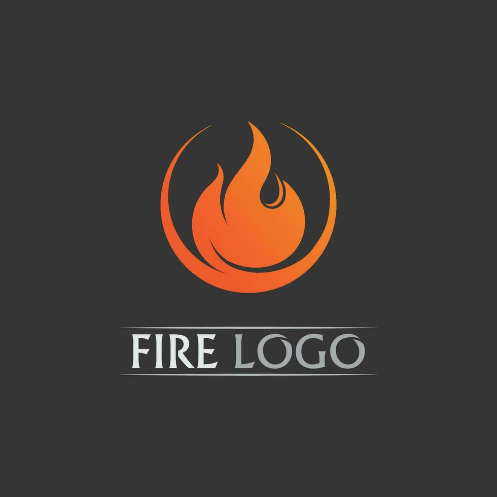 logo et icône de feu, énergie de conception d'illustration de flamme de vecteur d'élément enflammé chaud, chaud, avertissement, signe de cuisson, logo, icône, lumière, chaleur de puissance