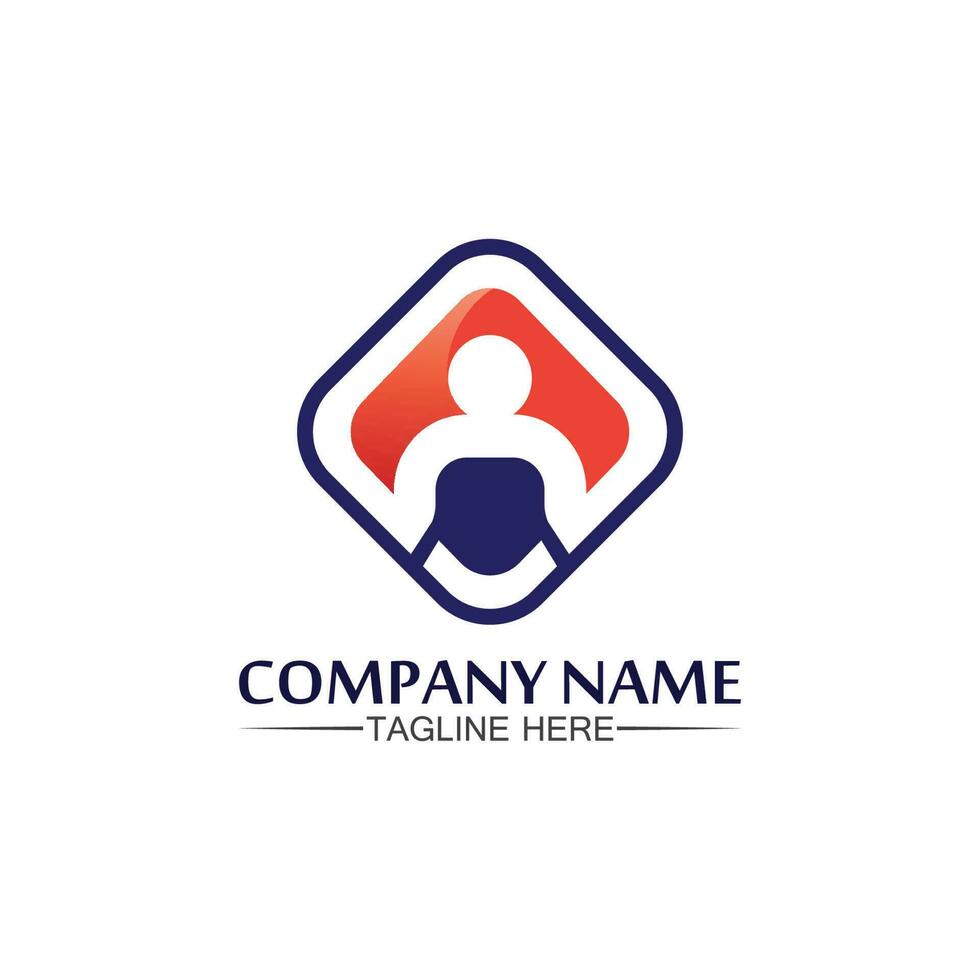 logo de personnes, équipe, succès, travail de personnes, groupe et communauté, vecteur de logo d'entreprise et d'entreprise et soins de conception, icône de la famille logo de réussite