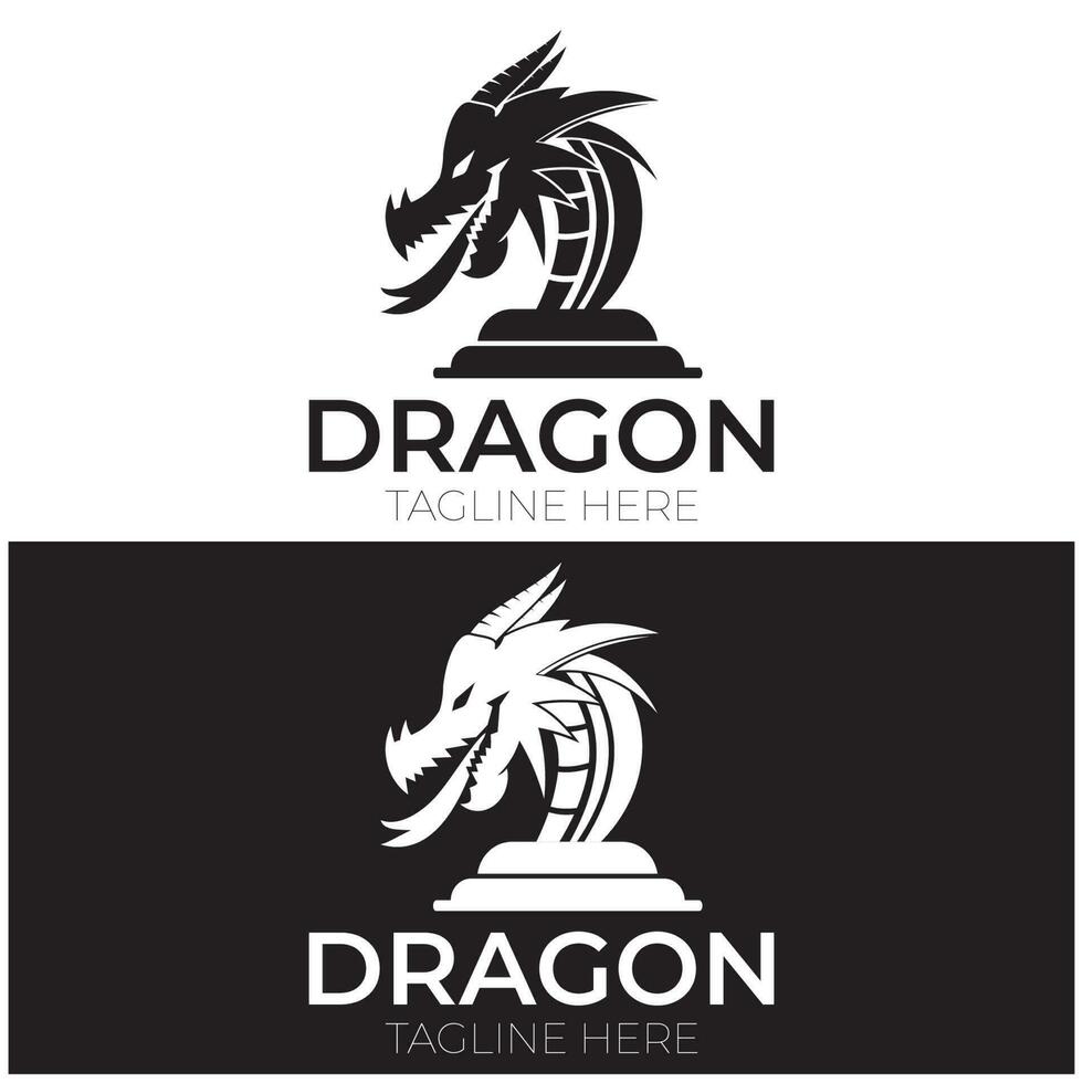 dragon logo art bien moderne vecteur