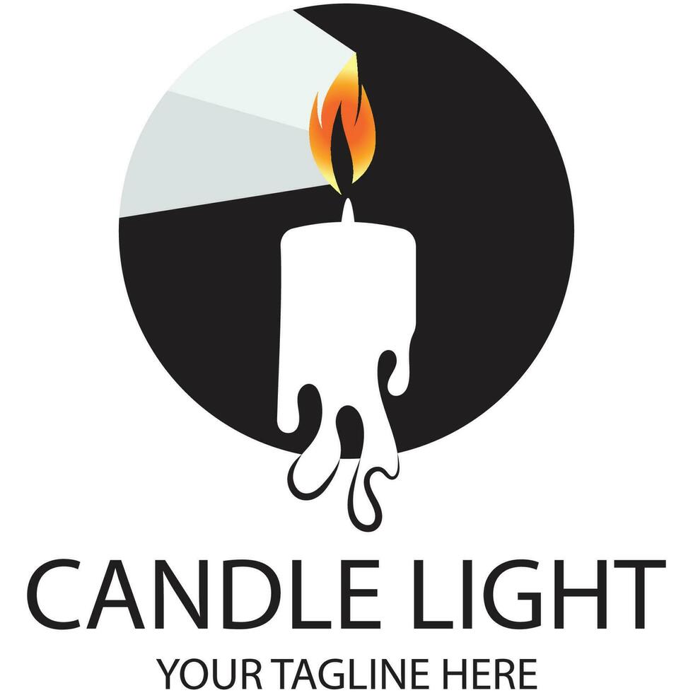 bougie lumière logo conception modèle illustration vecteur