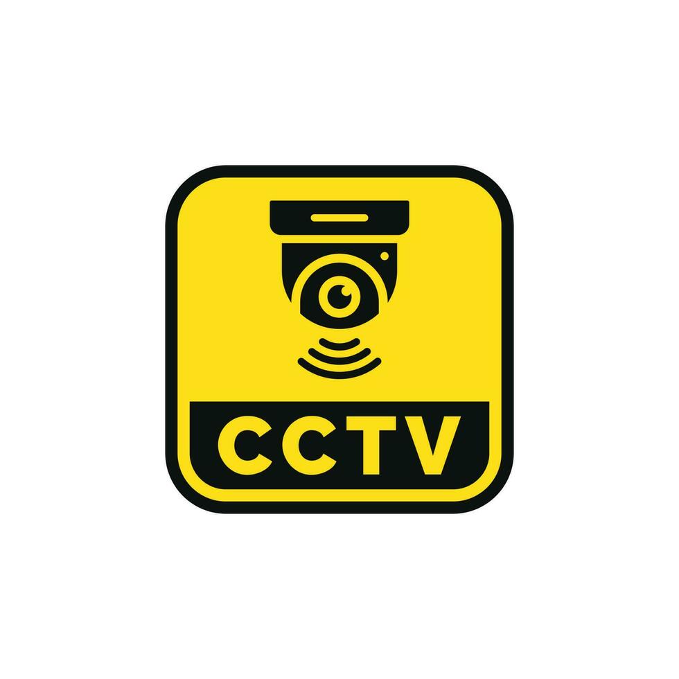 avertissement vidéosurveillance surveillance autocollant icône isolé sur blanc Contexte vecteur