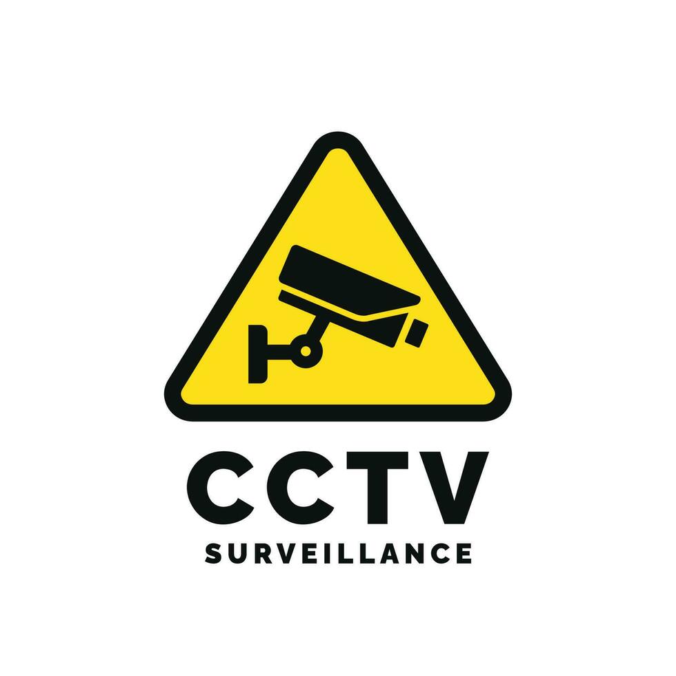 avertissement vidéosurveillance surveillance autocollant icône isolé sur blanc Contexte vecteur