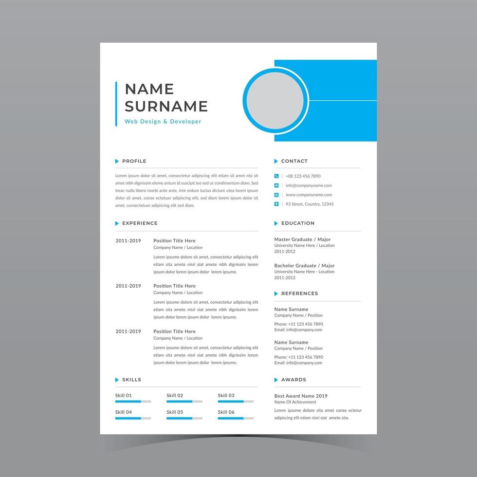 conception de modèle de CV vecteur