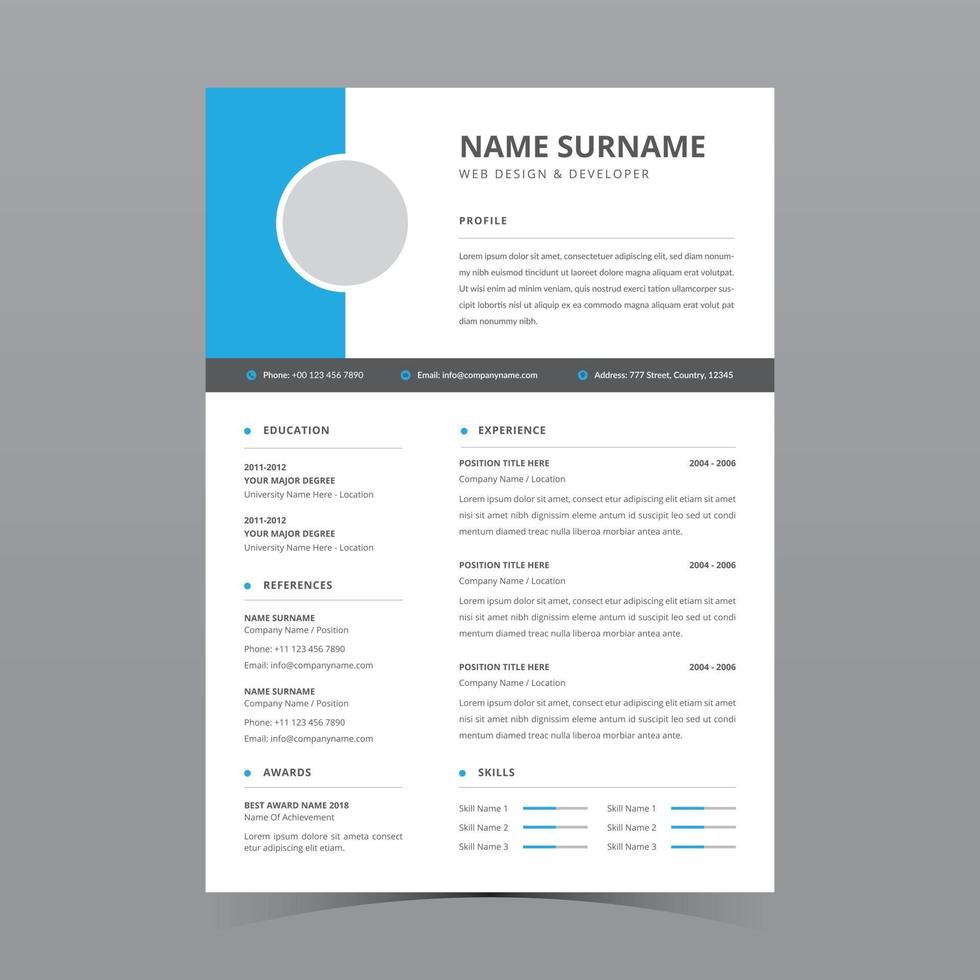 conception de modèle de CV vecteur