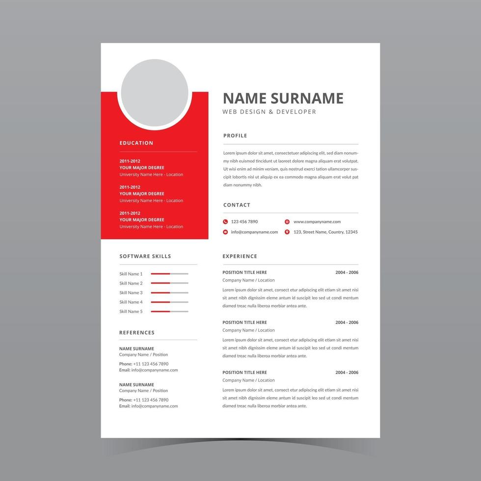 conception de modèle de CV vecteur