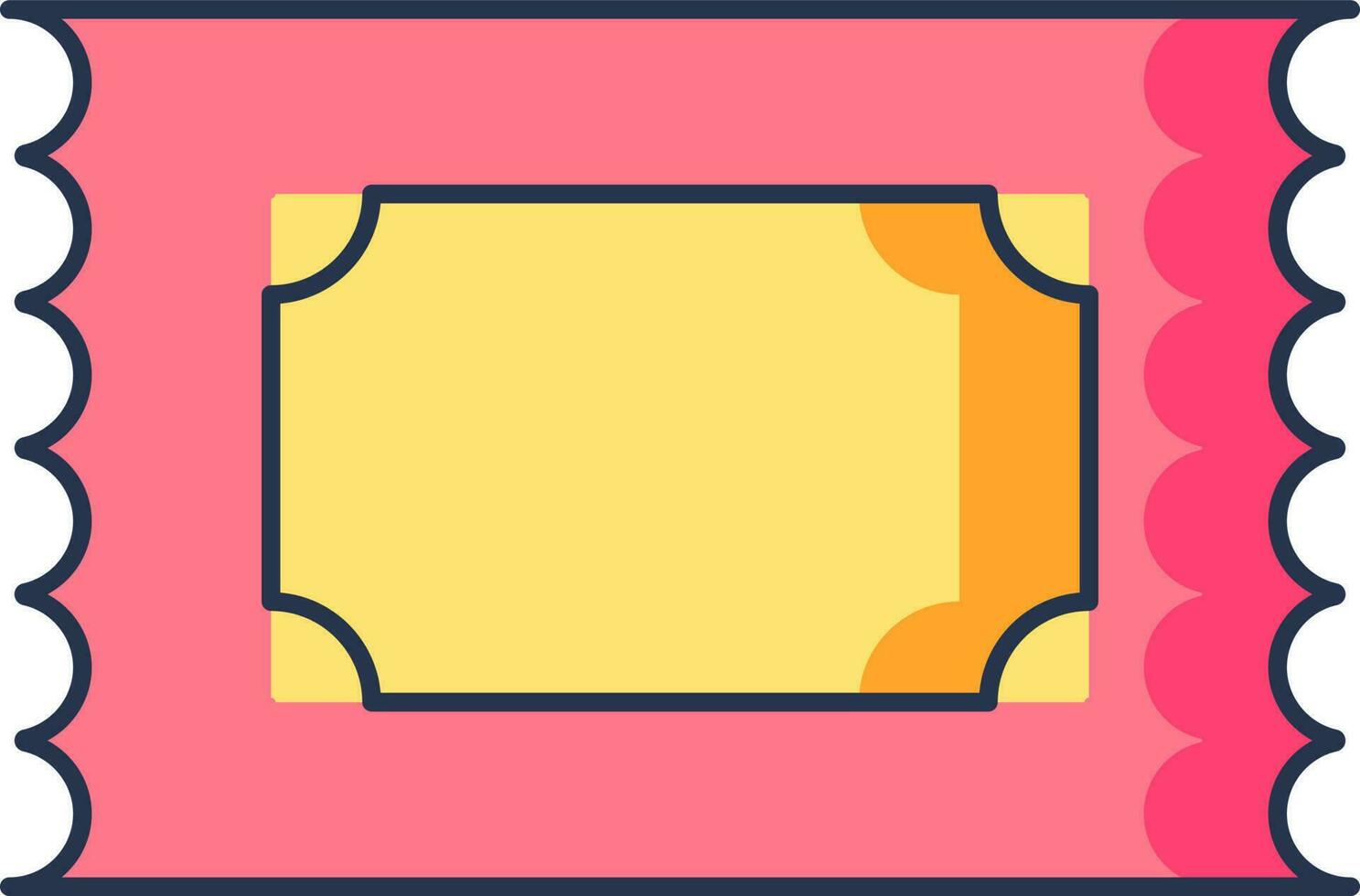 illustration de billet icône dans Jaune et rose couleur. vecteur