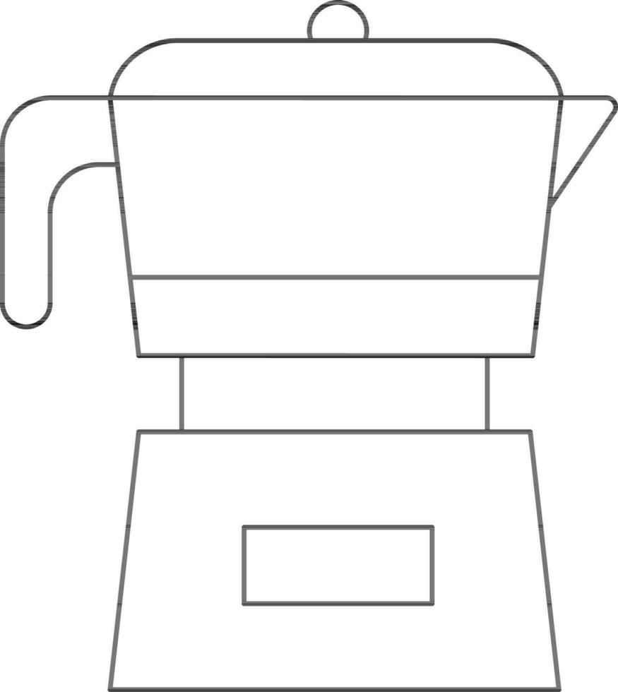 illustration de moka pot icône dans ligne art. vecteur