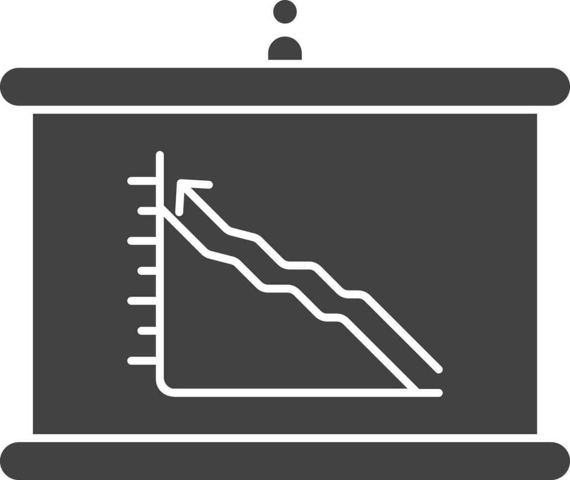 infographie projection écran icône dans gris et blanc couleur. vecteur