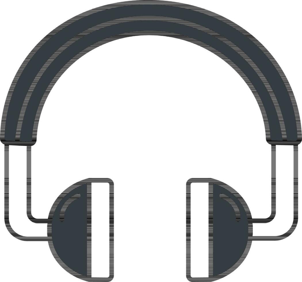 gris Couleur casque de musique icône dans plat style. vecteur