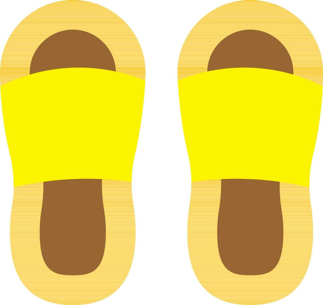 illustration de chaussons icône dans Jaune et marron couleur. vecteur