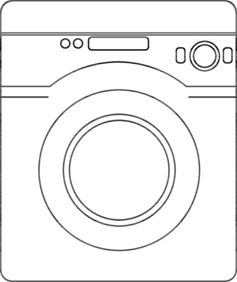 illustration de la lessive machine dans noir ligne art. vecteur