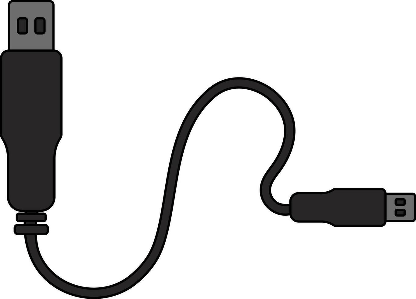 USB câble dans gris couleur. vecteur