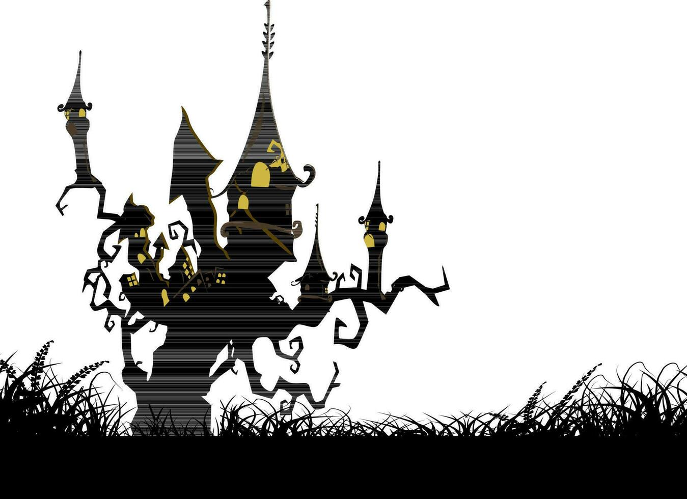 illustration de une Halloween maison dans noir couleur. vecteur