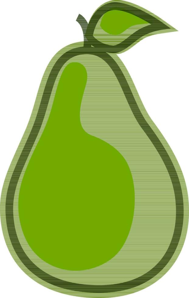 plat style illustration de vert poire. vecteur