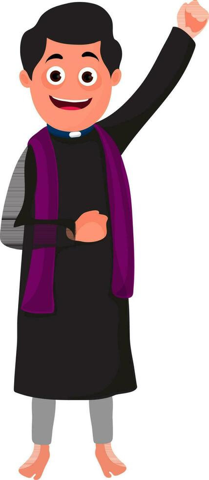 dessin animé personnage de catholique prêtre. vecteur