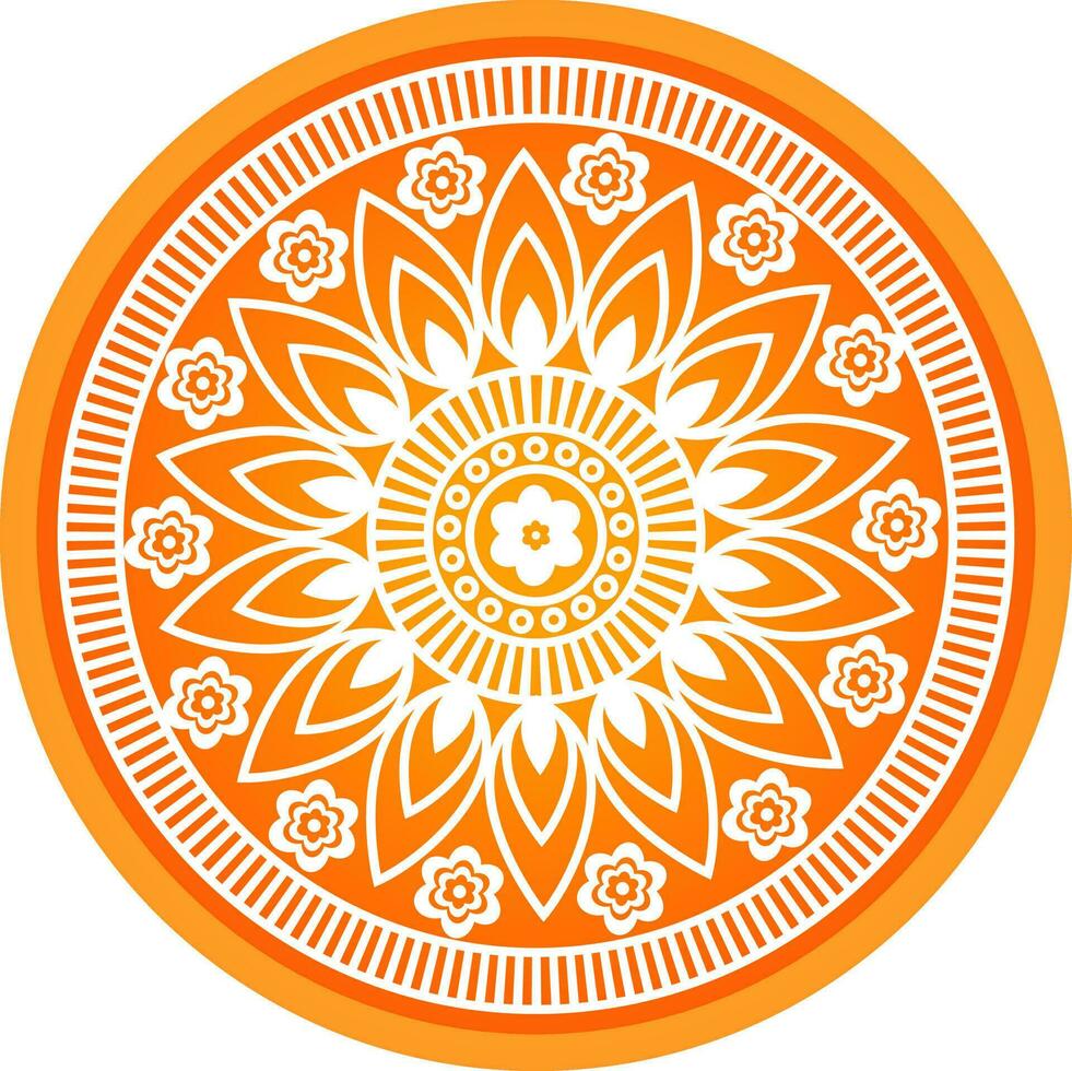 illustration de Orange et blanc floral mandala. vecteur