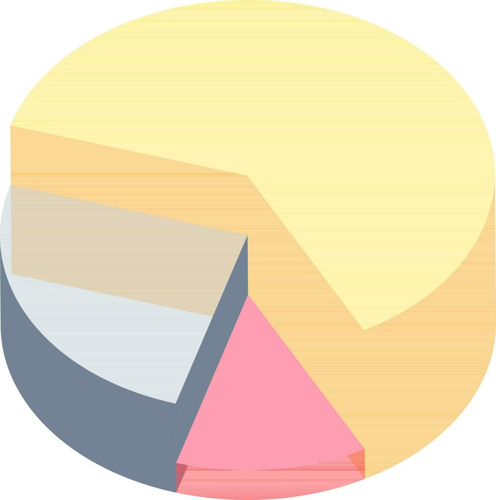 3d coloré tarte graphique infographie pour entreprise. vecteur
