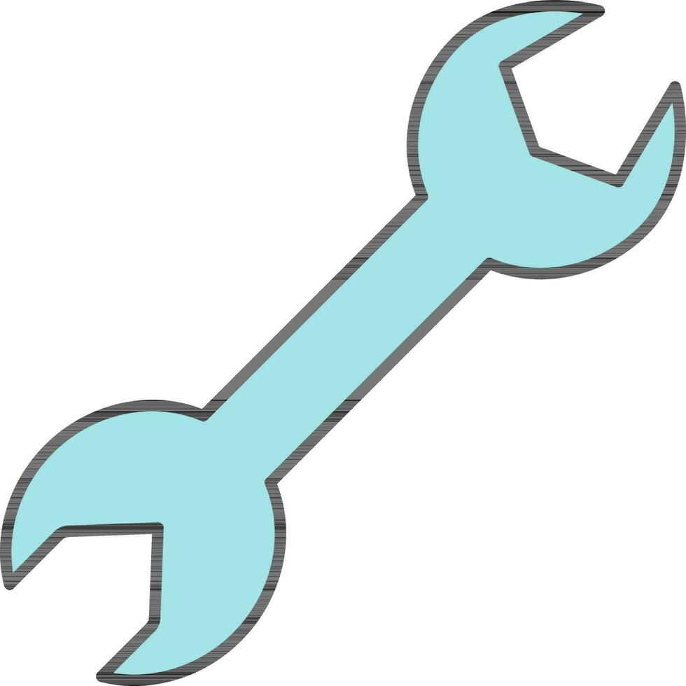 turquoise clé icône sur blanc Contexte. vecteur