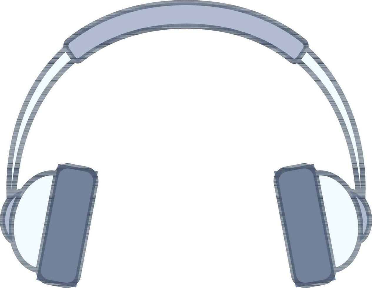 casque de musique icône ou symbole dans bleu et gris couleur. vecteur