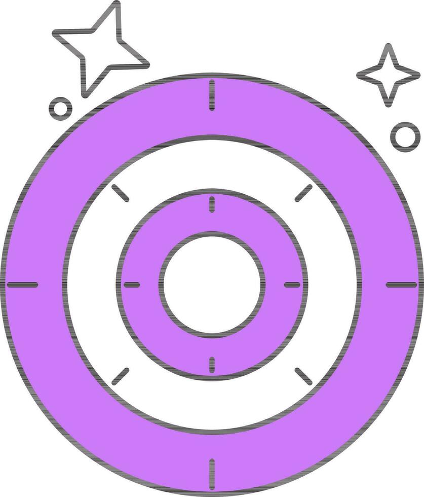 jeu de fléchettes icône dans violet et blanc couleur. vecteur