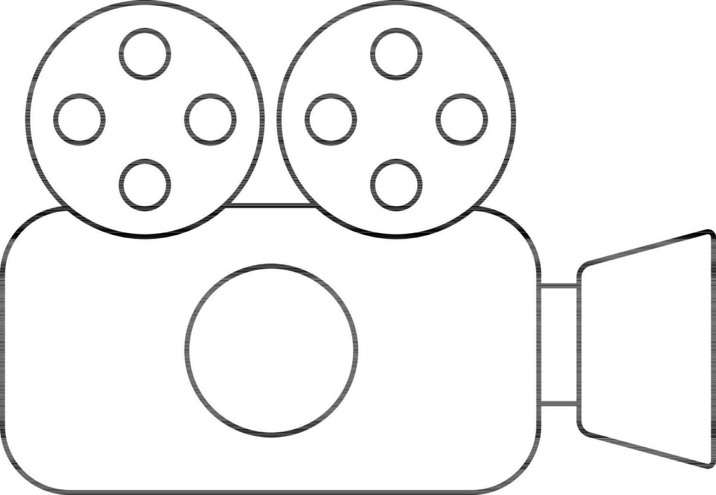 plat style vidéo caméra icône dans mince doubler. vecteur