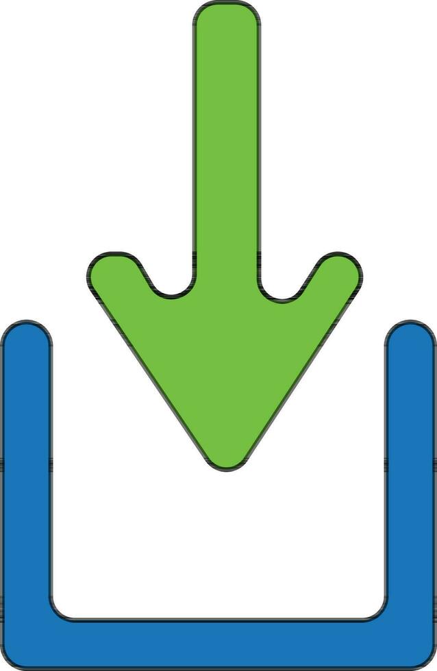 symbole de fichier Télécharger icône dans Couleur avec accident vasculaire cérébral pour multimédia concept. vecteur