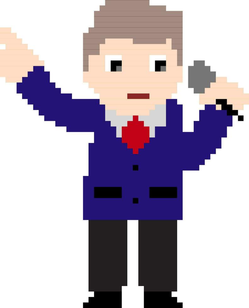 pixel art illustration de homme d'affaire. vecteur