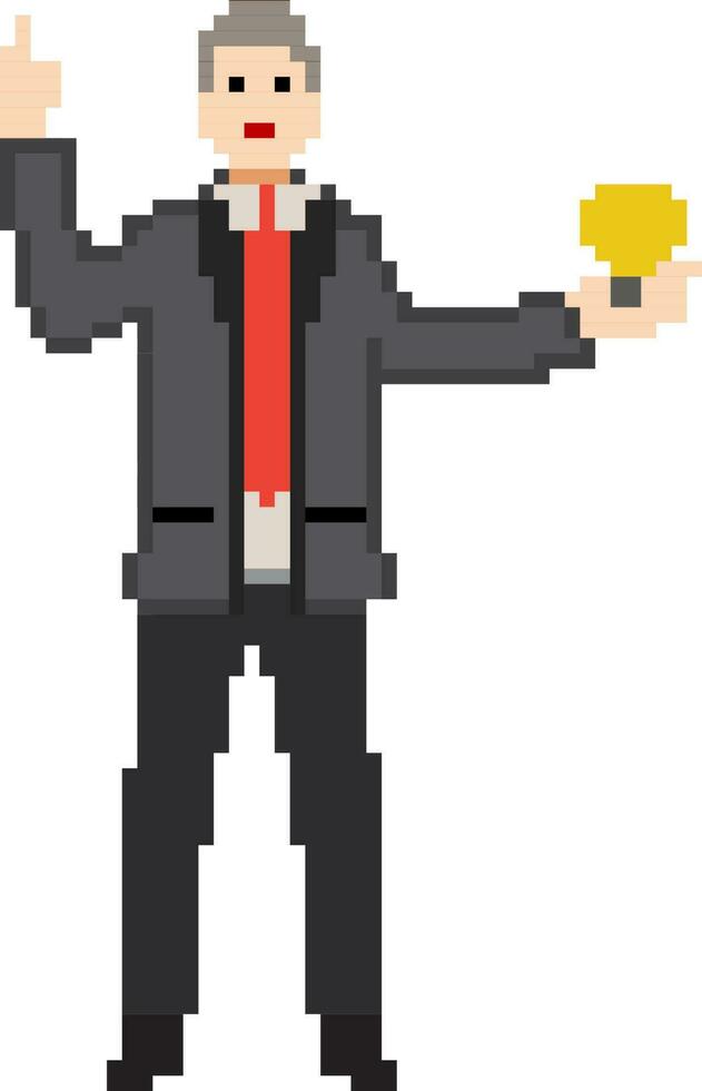 illustration de pixel art homme d'affaire. vecteur