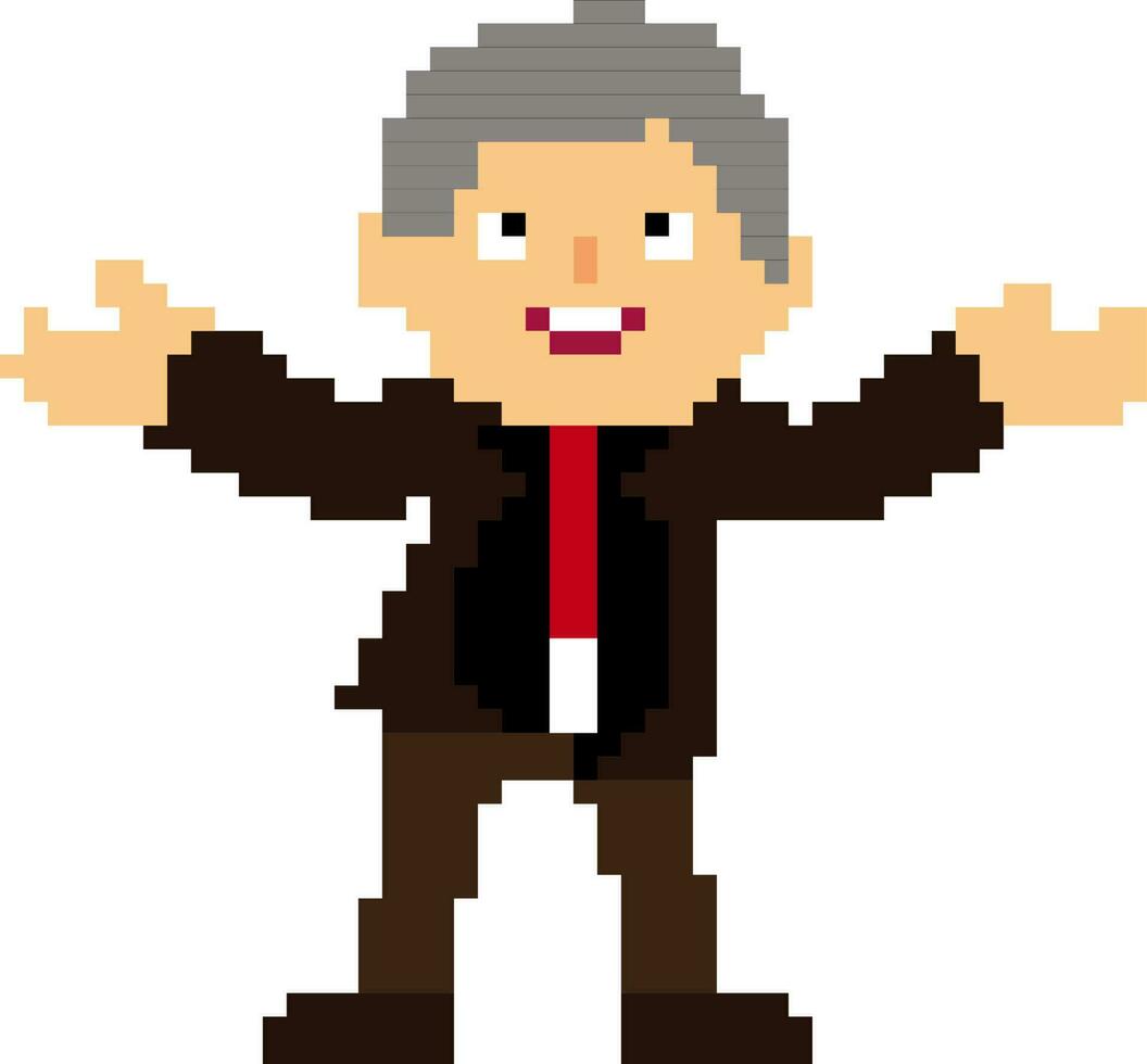 pixel art illustration de une homme. vecteur