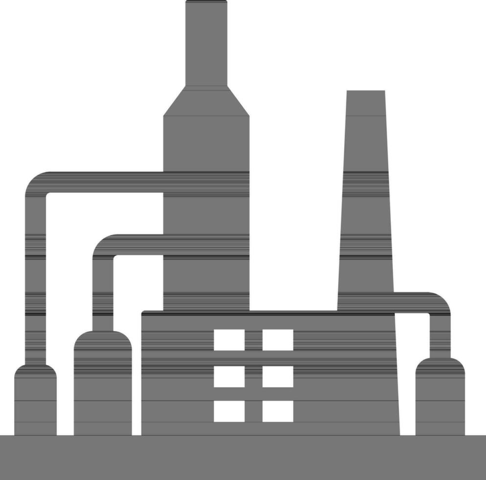 plat icône de pétrole machinerie dans noir couleur. vecteur