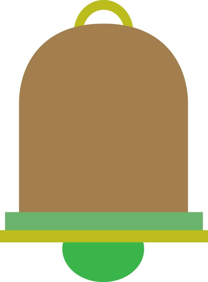 marron et vert cloche icône. vecteur