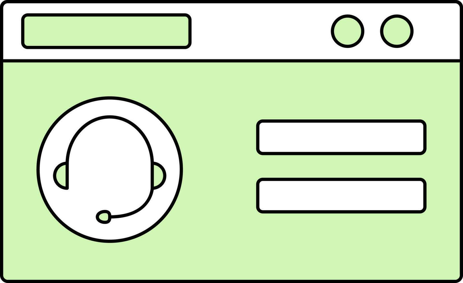 en ligne client un service icône dans blanc et vert couleur. vecteur