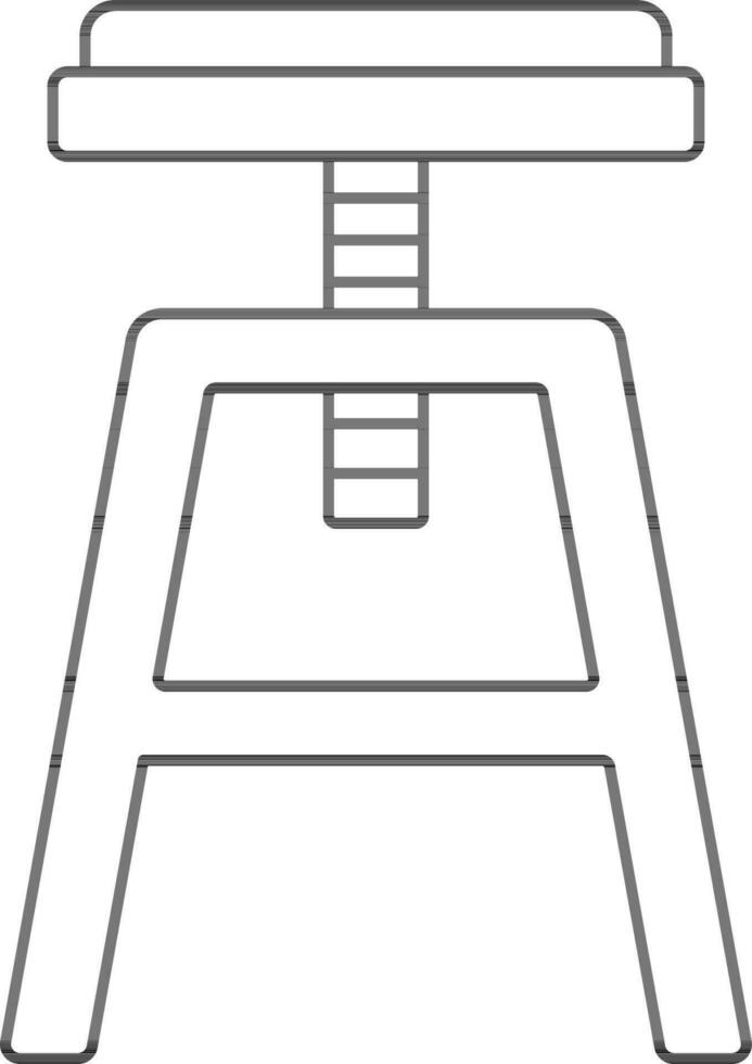 arki tabouret icône dans noir contour. vecteur