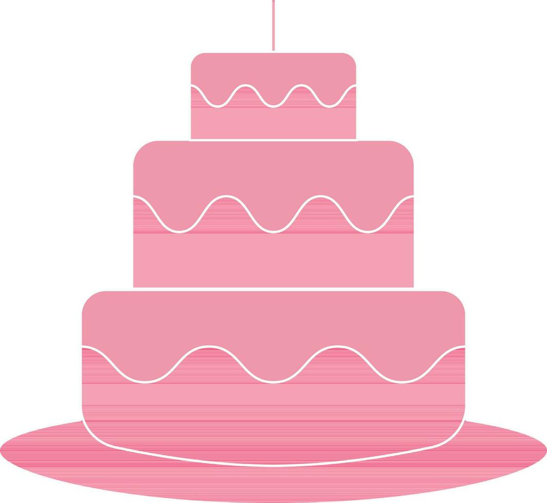 plat style gâteau icône dans rose couleur. vecteur