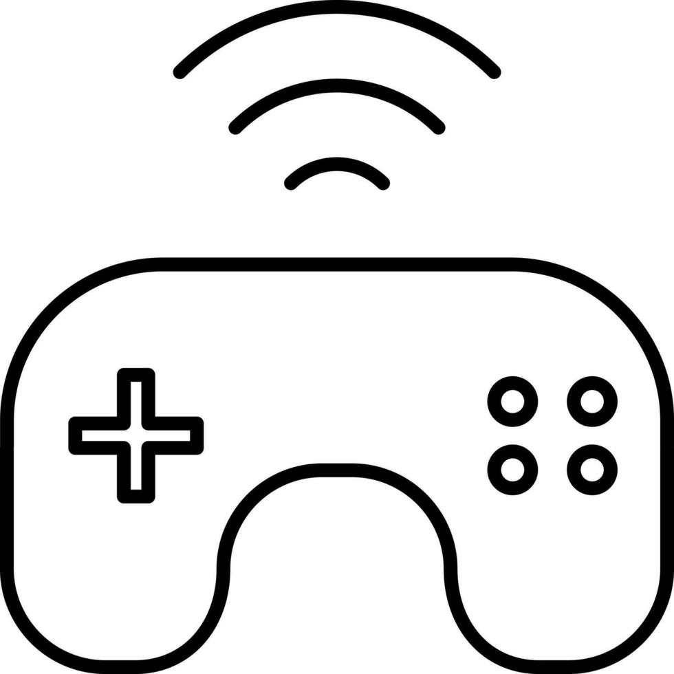 ligne art illustration de sans fil manette dans plat style. vecteur