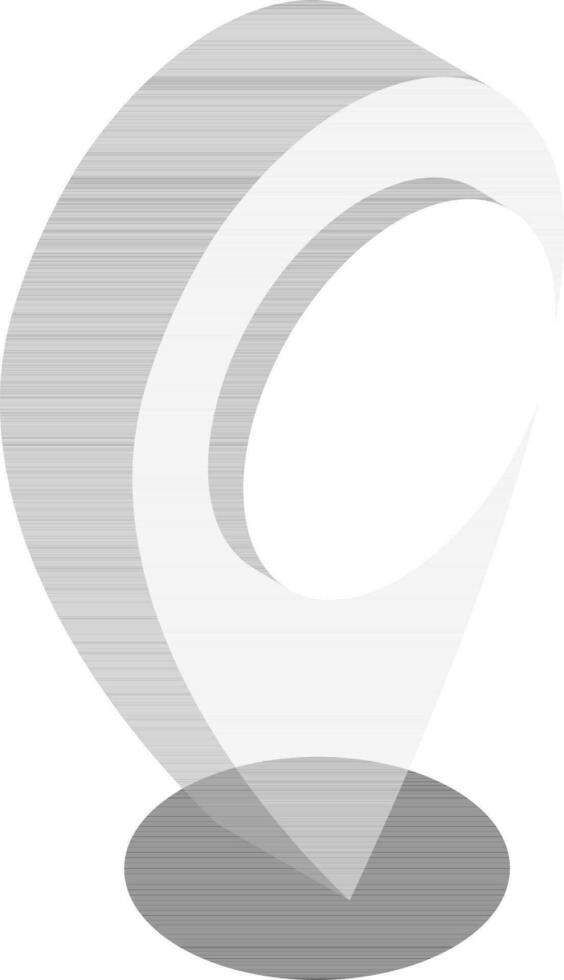 3d illustration de gris carte épingle icône. vecteur
