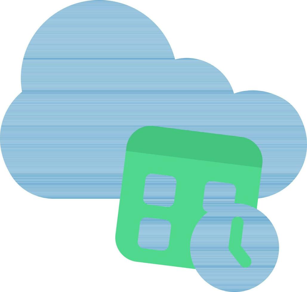 nuage avec temps la gestion icône dans bleu et vert couleur. vecteur